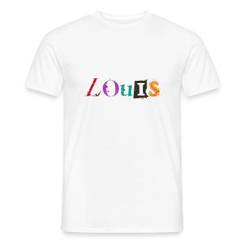 Louis, sketchy first name gift - Men's T-Shirt - white - Front - AI Model Male 178 dark (178cm)