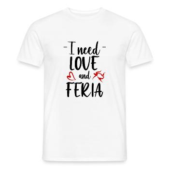 Besoin d'amour et de Feria - need Love and Feria - Men's T-Shirt - white - Front - AI Model Male 178 dark (178cm)