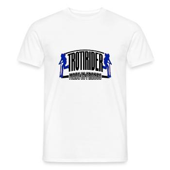 Trotirider made in France - T-shirt homme - blanc - Devant - AI Model Male 178 dark (178cm)