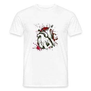 Coeur dans la main sketch splash - T-shirt homme - blanc - Devant - AI Model Male 178 dark (178cm)