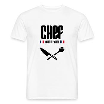 Chef de cuisine made in France - Men's T-Shirt - white - Front - AI Model Male 178 dark (178cm)