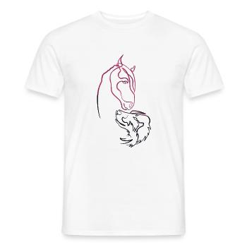 Animal lovers - horse & dog - Men's T-Shirt - white - Front - AI Model Male 178 dark (178cm)