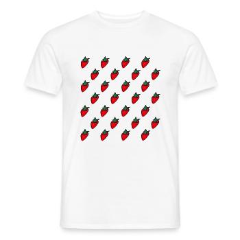Muster von Erdbeeren in einem Durcheinander - Männer T-Shirt - Weiß - Vorne - AI Model Male 178 dark (178cm)