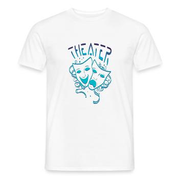Theater - lineart Linework Theater Masken - Männer T-Shirt - Weiß - Vorne - AI Model Male 178 dark (178cm)