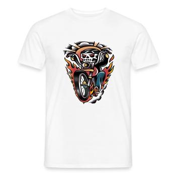 Biker-Tattoo-Kunst der alten Schule - Männer T-Shirt - Weiß - Vorne - AI Model Male 178 dark (178cm)