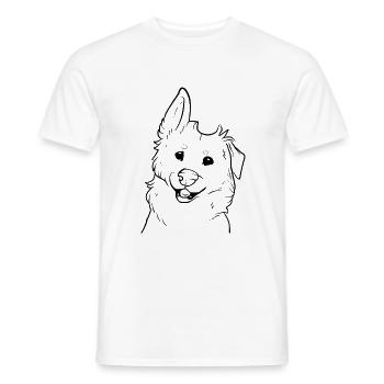 Chien amusant et drôle - T-shirt homme - blanc - Devant - AI Model Male 178 dark (178cm)
