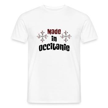 Made in Occitanie - T-shirt homme - blanc - Devant - AI Model Male 178 dark (178cm)
