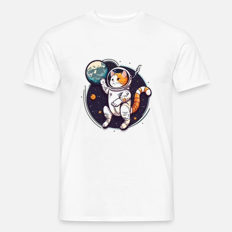 Feline Space Explorer - Men’s T-shirt - white