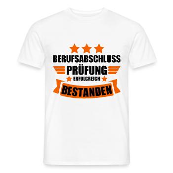 Berufsabschluss Prüfung bestanden für Gesellen - Männer T-Shirt - Weiß - Vorne - AI Model Male 178 dark (178cm)