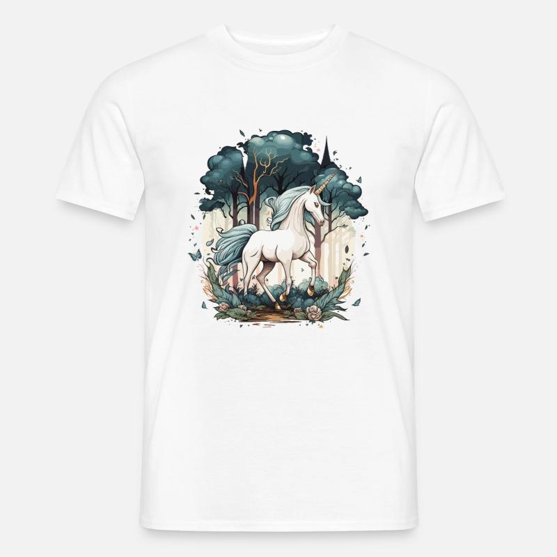 Das verzauberte Einhorn - Männer T-Shirt - Weiß