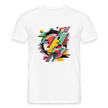 Bright Geometry - Men's T-Shirt - white - Front - AI Model Male 178 dark (178cm)