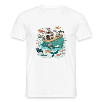 Sail Away: Abenteuer im Ozean - Männer T-Shirt - Weiß - Vorne - AI Model Male 178 dark (178cm)
