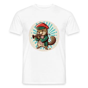 Mink Trumpeter - Men's T-Shirt - white - Front - AI Model Male 178 dark (178cm)