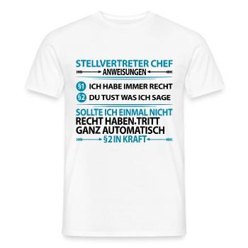 Stellvertreter Chef Stellvertretung Anweisungen - Männer T-Shirt - Weiß - Vorne - AI Model Male 178 dark (178cm)