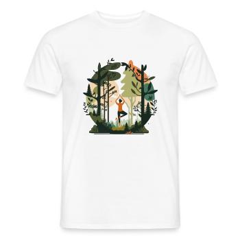 Flux forestier - T-shirt homme - blanc - Devant - AI Model Male 178 dark (178cm)