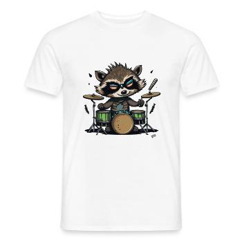 Raton laveur à bascule - T-shirt homme - blanc - Devant - AI Model Male 178 dark (178cm)