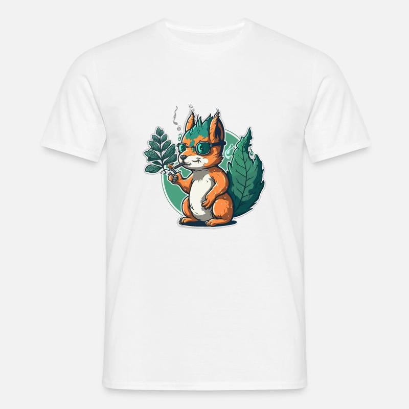 Kiffer-Eichhörnchen - Männer T-Shirt - Weiß
