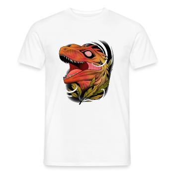 Dino raptor art - T-shirt homme - blanc - Devant - AI Model Male 178 dark (178cm)