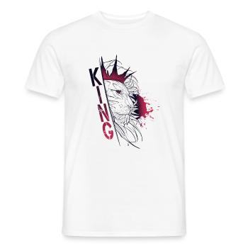 Skizze Müll Löwe - KÖNIG - Männer T-Shirt - Weiß - Vorne - AI Model Male 178 dark (178cm)