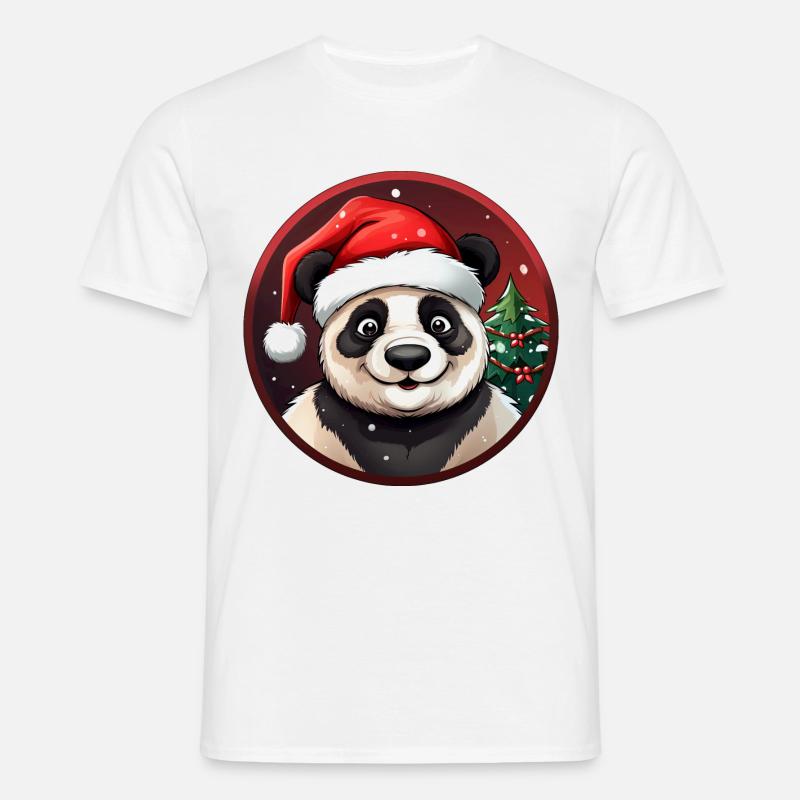 Panda jul - T-shirt til herrer - hvid