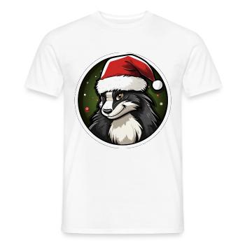 Skunks Christmas - Men's T-Shirt - white - Front - AI Model Male 178 dark (178cm)