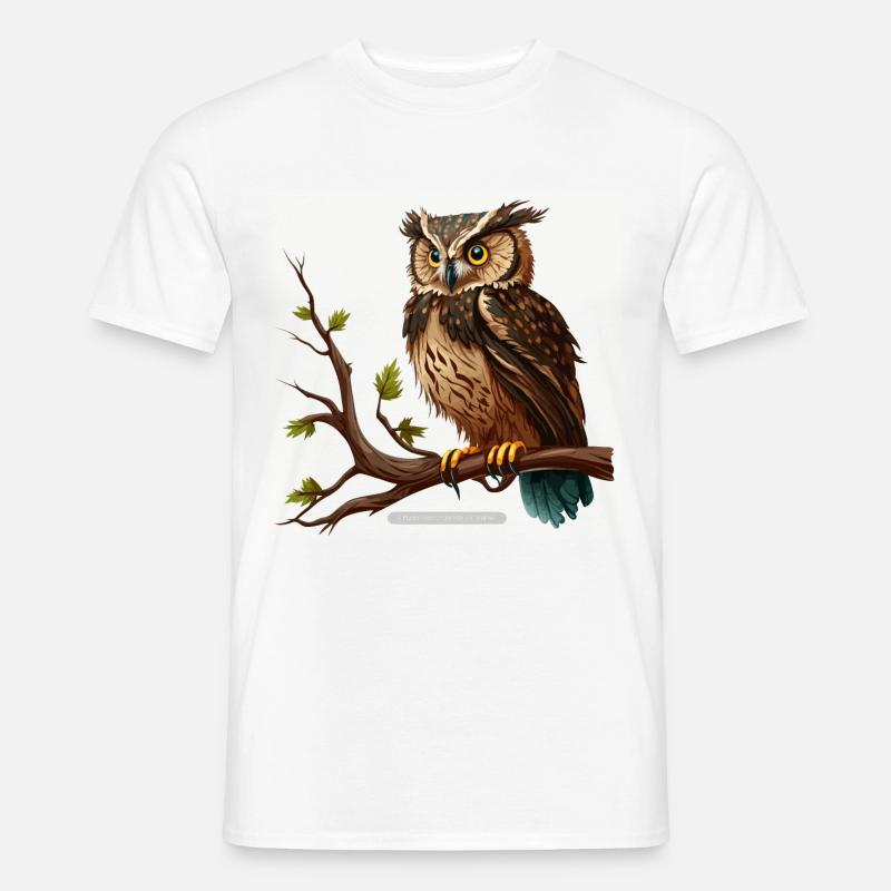 Die weise Eule - Männer T-Shirt - Weiß
