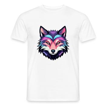 Dessin de loup - T-shirt homme - blanc - Devant - AI Model Male 178 dark (178cm)