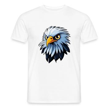 Dessin d’oiseau aigle - T-shirt homme - blanc - Devant - AI Model Male 178 dark (178cm)