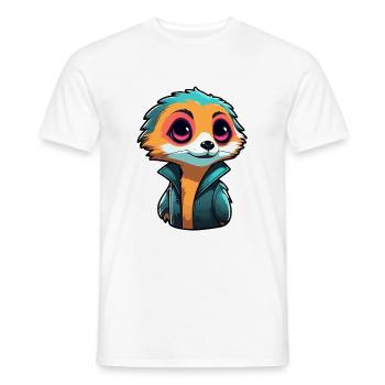 Erdmännchen Zeichnung - Männer T-Shirt - Weiß - Vorne - AI Model Male 178 dark (178cm)