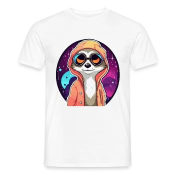 Erdmännchen Zeichnung - Männer T-Shirt - Weiß - Vorne - AI Model Male 178 dark (178cm)