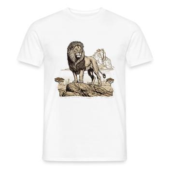 Majestic Lion - Men's T-Shirt - white - Front - AI Model Male 178 dark (178cm)