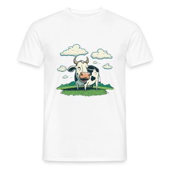 Vache satisfaite - T-shirt homme - blanc - Devant - AI Model Male 178 dark (178cm)