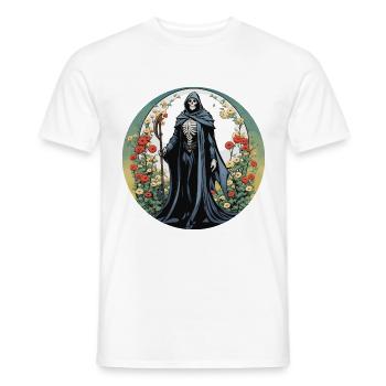 Illustration de fleurs de la Faucheuse - T-shirt homme - blanc - Devant - AI Model Male 178 dark (178cm)
