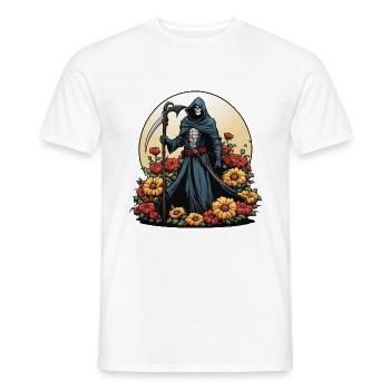 Illustration de fleurs de la Faucheuse - T-shirt homme - blanc - Devant - AI Model Male 178 dark (178cm)