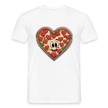 Pizza Herz - Valentinstag - Männer T-Shirt - Weiß - Vorne - AI Model Male 178 dark (178cm)