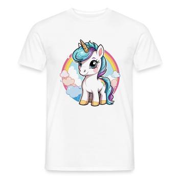 Illustration de licorne - T-shirt homme - blanc - Devant - AI Model Male 178 dark (178cm)