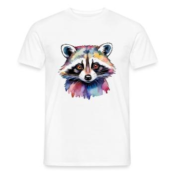 Illustration aquarelle de raton laveur - T-shirt homme - blanc - Devant - AI Model Male 178 dark (178cm)