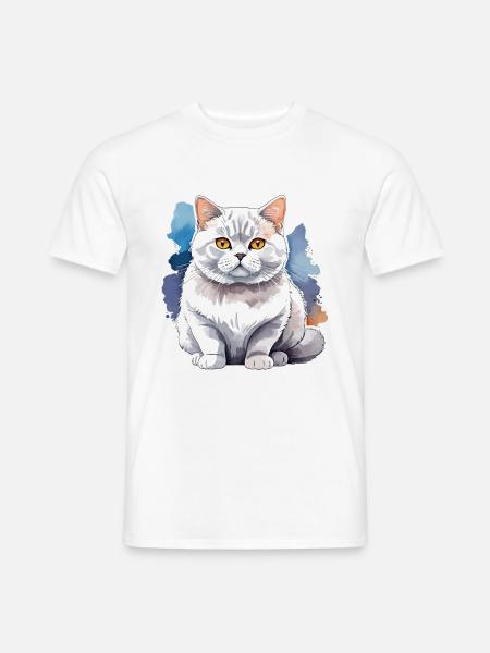 Britisch Kurzhaar Aquarell - Männer T-Shirt - Weiß