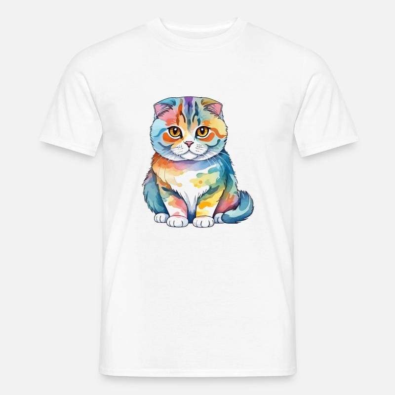 Scottish Fold Scottish Fold-Eared Cat - Men's T-Shirt - white
