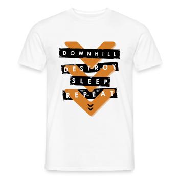 Downhill, Destroy, sleep, repeat - Men's T-Shirt - white - Front - AI Model Male 178 dark (178cm)
