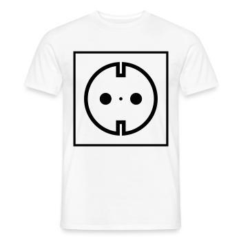 Prise électrique - T-shirt homme - blanc - Devant - AI Model Male 178 dark (178cm)