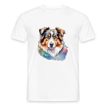 Berger Australien Aquarelles - T-shirt homme - blanc - Devant - AI Model Male 178 dark (178cm)