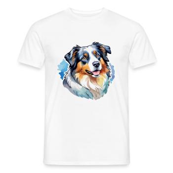 Berger Australien Aquarelles - T-shirt homme - blanc - Devant - AI Model Male 178 dark (178cm)