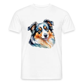 Berger Australien Aquarelles - T-shirt homme - blanc - Devant - AI Model Male 178 dark (178cm)