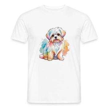 Aquarelles de Malteser - T-shirt homme - blanc - Devant - AI Model Male 178 dark (178cm)