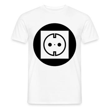 Prise électrique - T-shirt homme - blanc - Devant - AI Model Male 178 dark (178cm)