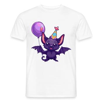 Chauve-souris Anniversaire Bébé - T-shirt homme - blanc - Devant - AI Model Male 178 dark (178cm)