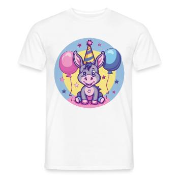 Esel Geburtstag Baby - Männer T-Shirt - Weiß - Vorne - AI Model Male 178 dark (178cm)