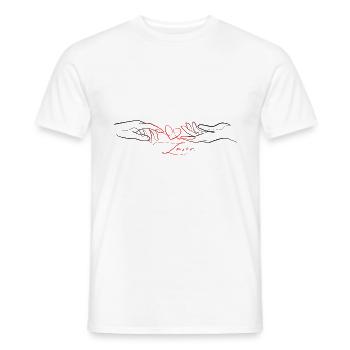 Love line - Men's T-Shirt - white - Front - AI Model Male 178 dark (178cm)