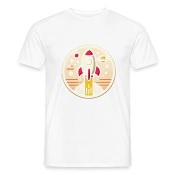 Retro-Rakete Verloren im Weltraum Grafik - Männer T-Shirt - Weiß - Vorne - AI Model Male 178 dark (178cm)